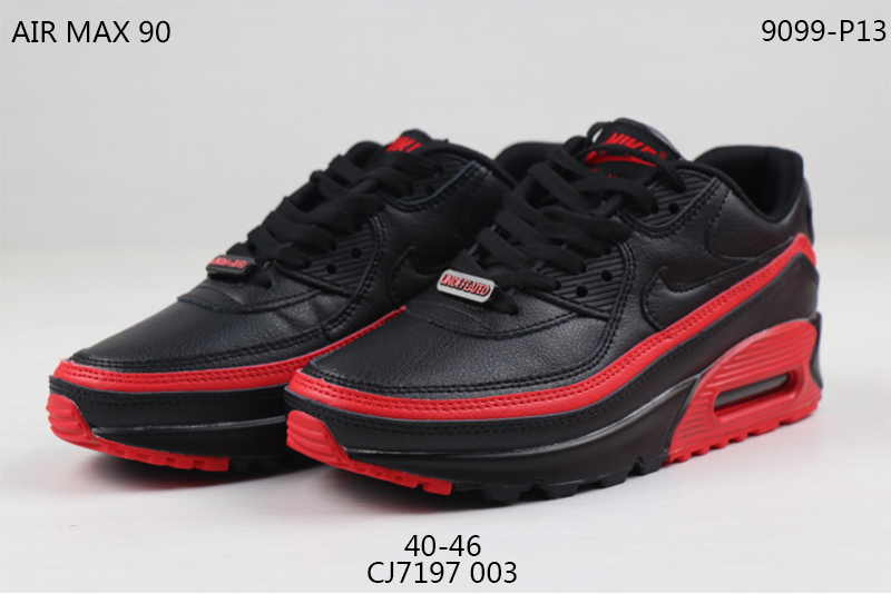2020 Men Off-white Nike Air Max 90 Black Red Shoes - Click Image to Close
